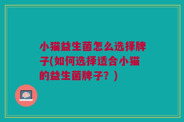小猫益生菌怎么选择牌子(如何选择适合小猫的益生菌牌子?) 小猫益生菌怎么选择牌子(如何选择适合小猫的益生菌牌子?)