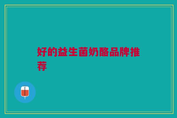 好的益生菌奶酪品牌推荐