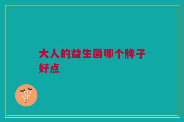 大人的益生菌哪个牌子好点
