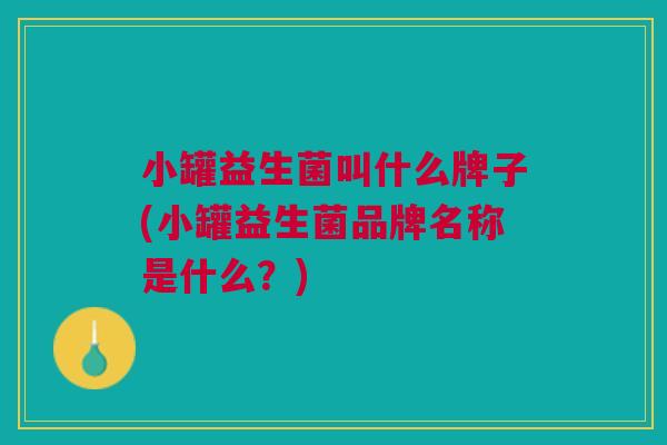小罐益生菌叫什么牌子(小罐益生菌品牌名称是什么?)