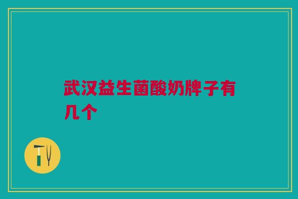 武汉益生菌酸奶牌子有几个