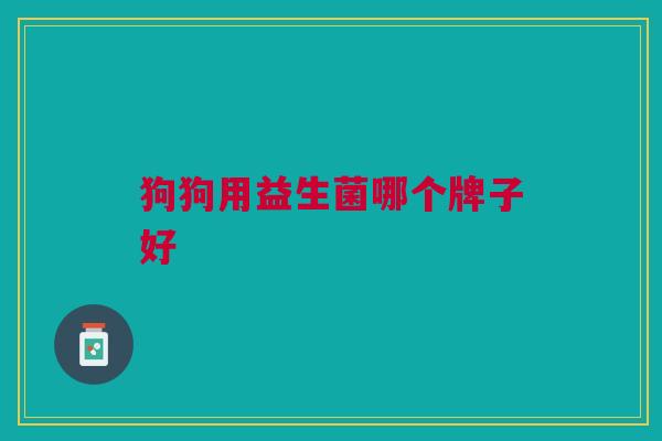 狗狗用益生菌哪个牌子好