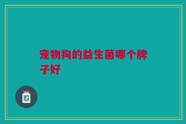 宠物狗的益生菌哪个牌子好