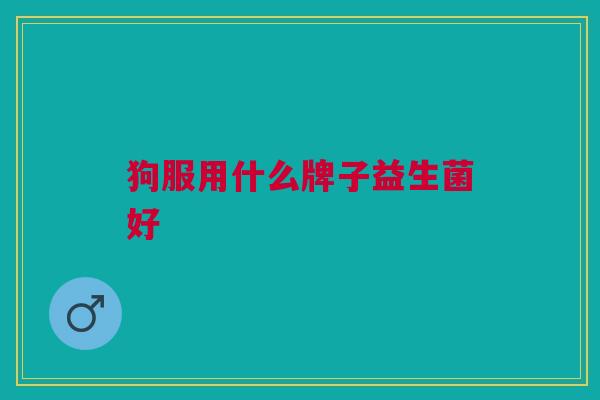 狗服用什么牌子益生菌好