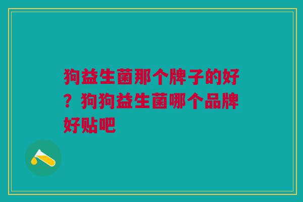 狗益生菌那个牌子的好?狗狗益生菌哪个品牌好贴吧