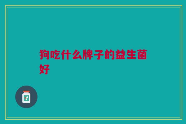 狗吃什么牌子的益生菌好 狗吃什么牌子的益生菌好