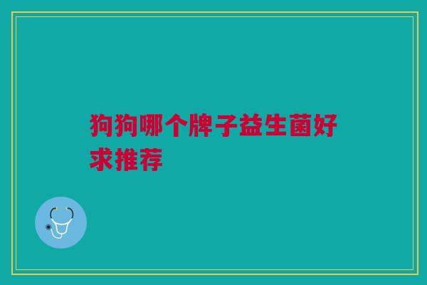 狗狗哪个牌子益生菌好求推荐 狗狗哪个牌子益生菌好求推荐