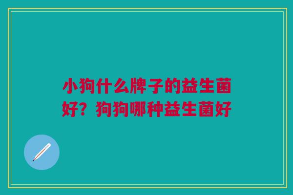 小狗什么牌子的益生菌好?狗狗哪种益生菌好