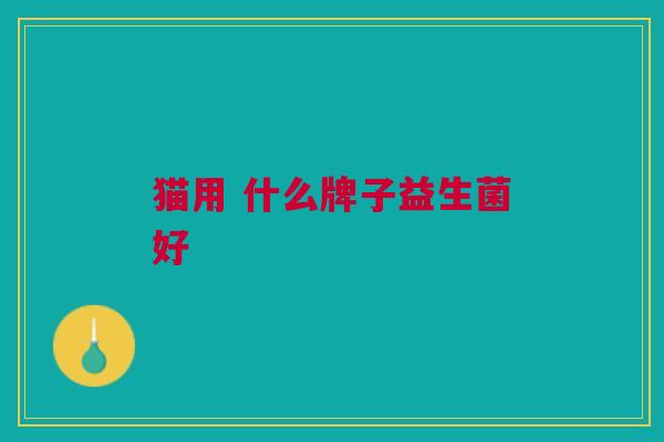 猫用 什么牌子益生菌好