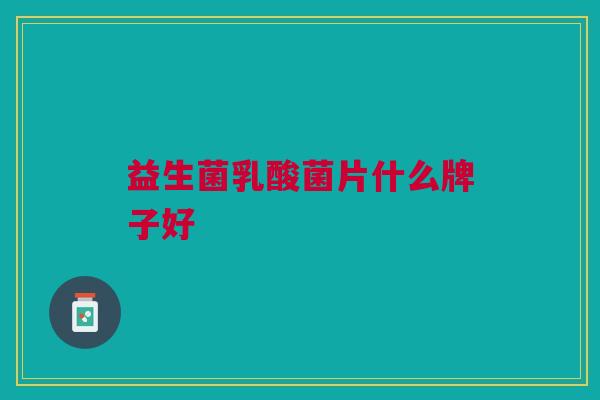 益生菌乳酸菌片什么牌子好