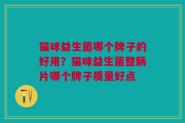 猫咪益生菌哪个牌子的好用？猫咪益生菌整肠片哪个牌子质量好点