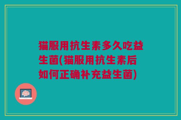 猫服用抗生素多久吃益生菌(猫服用抗生素后如何正确补充益生菌)