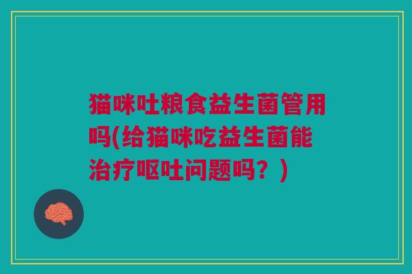 猫咪吐粮食益生菌管用吗(给猫咪吃益生菌能治疗呕吐问题吗?)