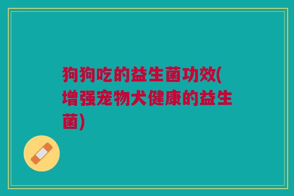 狗狗吃的益生菌功效(增强宠物犬健康的益生菌)