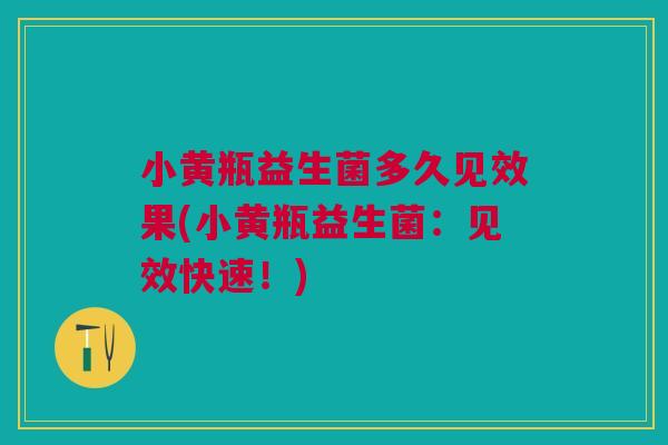 小黄瓶益生菌多久见效果(小黄瓶益生菌:见效快速!)