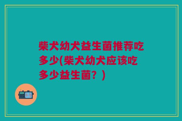 柴犬幼犬益生菌推荐吃多少(柴犬幼犬应该吃多少益生菌?) 柴犬幼犬益生菌推荐吃多少(柴犬幼犬应该吃多少益生菌?)