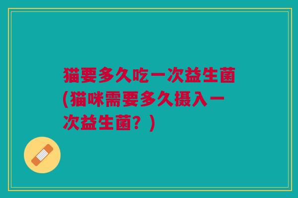 猫要多久吃一次益生菌(猫咪需要多久摄入一次益生菌?)