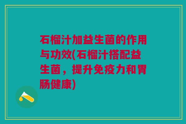 石榴汁加益生菌的作用与功效(石榴汁搭配益生菌,提升免疫力和胃肠健康)