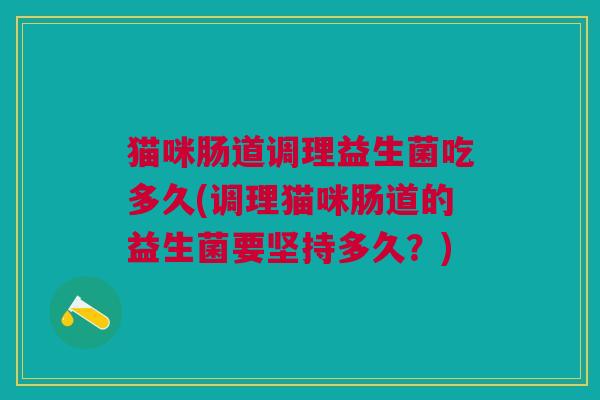 猫咪肠道调理益生菌吃多久(调理猫咪肠道的益生菌要坚持多久?)