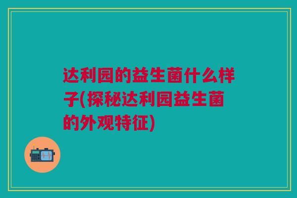 达利园的益生菌什么样子(探秘达利园益生菌的外观特征)