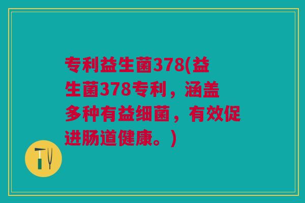 专利益生菌378(益生菌378专利,涵盖多种有益细菌,有效促进肠道健康。)