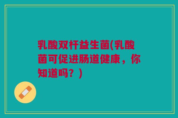 乳酸双杆益生菌(乳酸菌可促进肠道健康，你知道吗？)