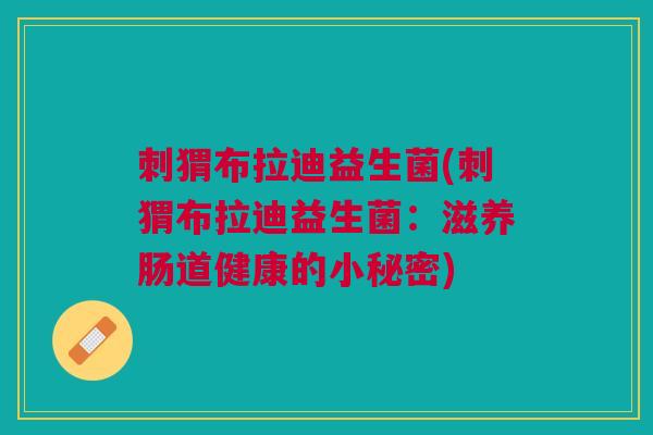 刺猬布拉迪益生菌(刺猬布拉迪益生菌:滋养肠道健康的小秘密) 刺猬布拉迪益生菌(刺猬布拉迪益生菌:滋养肠道健康的小秘密)