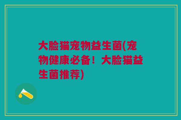 大脸猫宠物益生菌(宠物健康必备!大脸猫益生菌推荐)
