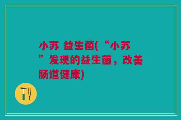 小苏 益生菌(“小苏”发现的益生菌，改善肠道健康)