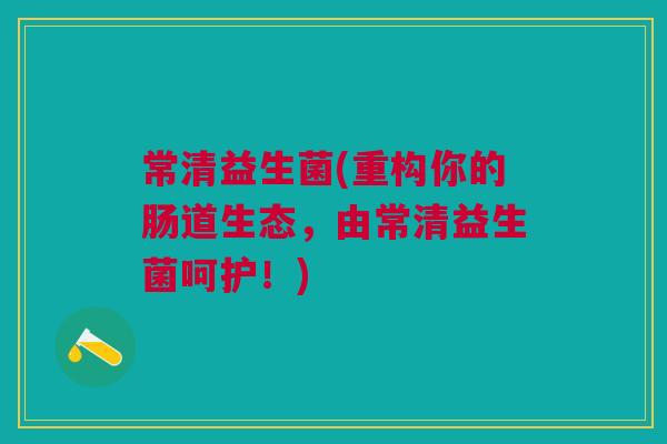 常清益生菌(重构你的肠道生态,由常清益生菌呵护!)