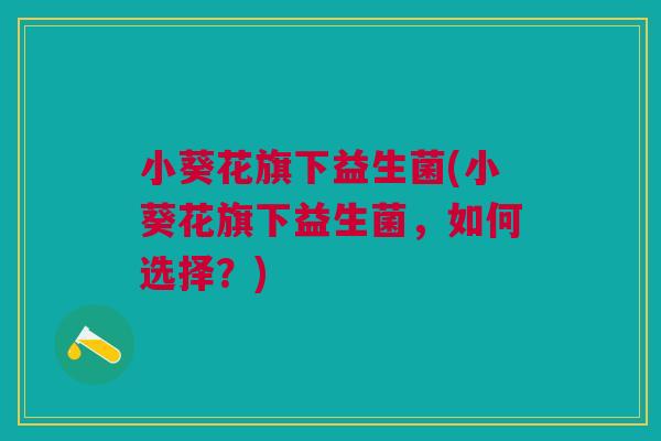 小葵花旗下益生菌(小葵花旗下益生菌,如何选择?)