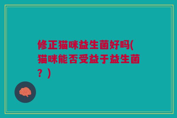 修正猫咪益生菌好吗(猫咪能否受益于益生菌?)