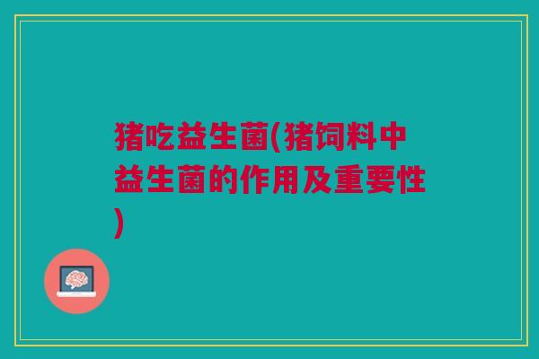猪吃益生菌(猪饲料中益生菌的作用及重要性)