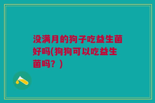 没满月的狗子吃益生菌好吗(狗狗可以吃益生菌吗?) 没满月的狗子吃益生菌好吗(狗狗可以吃益生菌吗?)