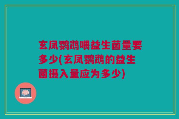 玄凤鹦鹉喂益生菌量要多少(玄凤鹦鹉的益生菌摄入量应为多少) 玄凤鹦鹉喂益生菌量要多少(玄凤鹦鹉的益生菌摄入量应为多少)