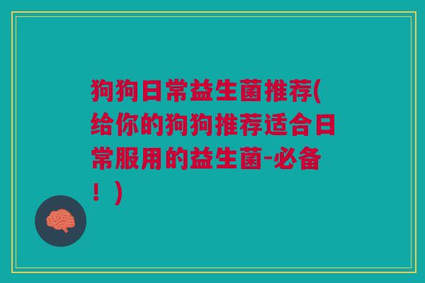 狗狗日常益生菌推荐(给你的狗狗推荐适合日常服用的益生菌-必备!)