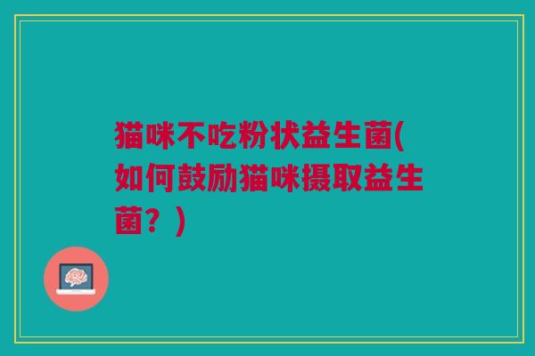 猫咪不吃粉状益生菌(如何鼓励猫咪摄取益生菌?) 猫咪不吃粉状益生菌(如何鼓励猫咪摄取益生菌?)
