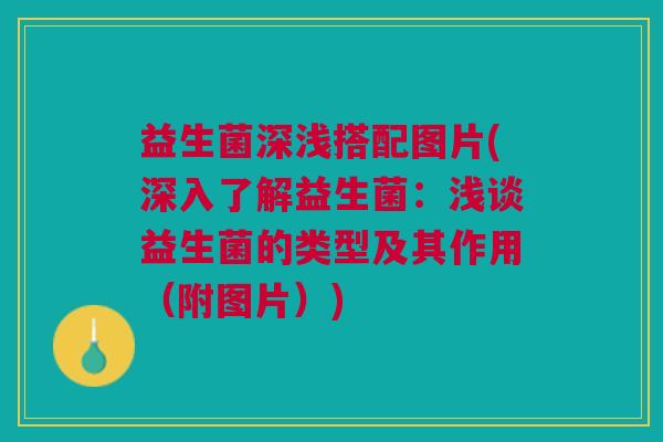 益生菌深浅搭配图片(深入了解益生菌:浅谈益生菌的类型及其作用(附图片))