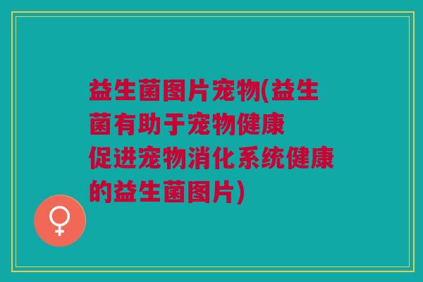 益生菌图片宠物(益生菌有助于宠物健康 促进宠物消化系统健康的益生菌图片) 益生菌图片宠物(益生菌有助于宠物健康 促进宠物消化系统健康的益生菌图片)