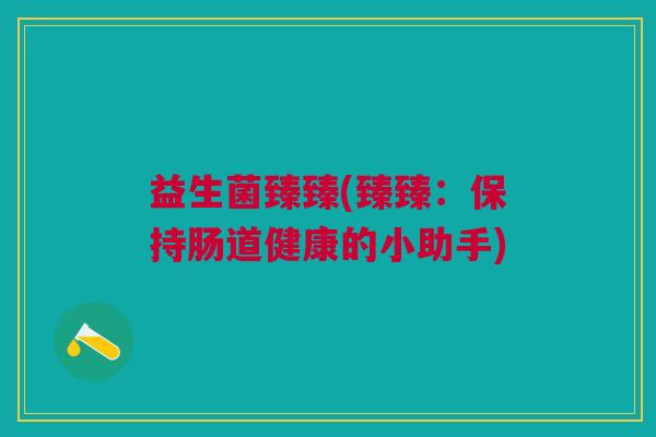 益生菌臻臻(臻臻：保持肠道健康的小助手)