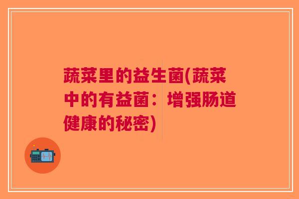 蔬菜里的益生菌(蔬菜中的有益菌:增强肠道健康的秘密)