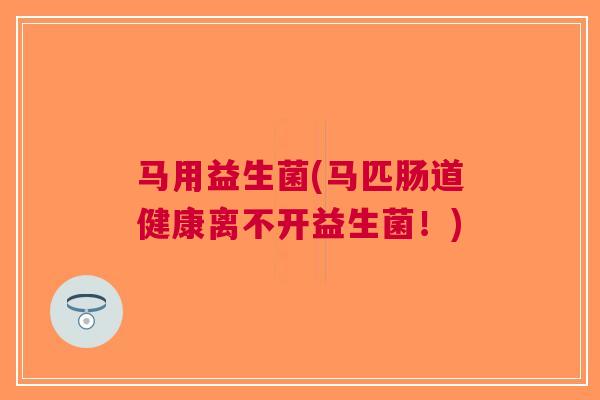 马用益生菌(马匹肠道健康离不开益生菌!) 马用益生菌(马匹肠道健康离不开益生菌!)