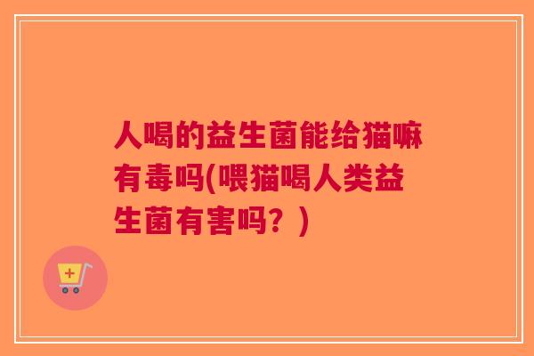人喝的益生菌能给猫嘛有毒吗(喂猫喝人类益生菌有害吗?)