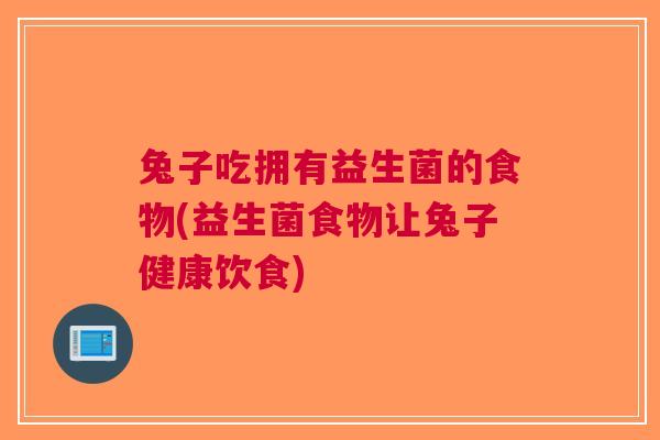 兔子吃拥有益生菌的食物(益生菌食物让兔子健康饮食)