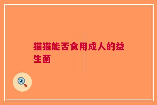 猫猫能否食用成人的益生菌