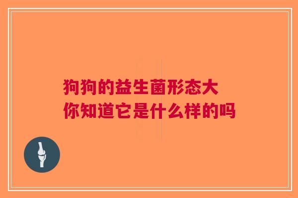 狗狗的益生菌形态大 你知道它是什么样的吗