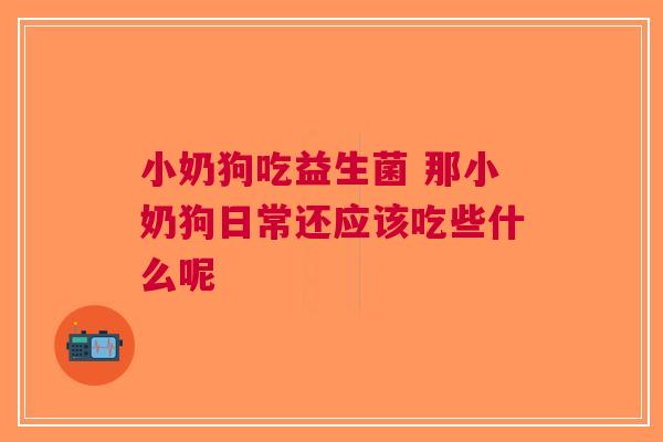 小奶狗吃益生菌 那小奶狗日常还应该吃些什么呢 小奶狗吃益生菌 那小奶狗日常还应该吃些什么呢
