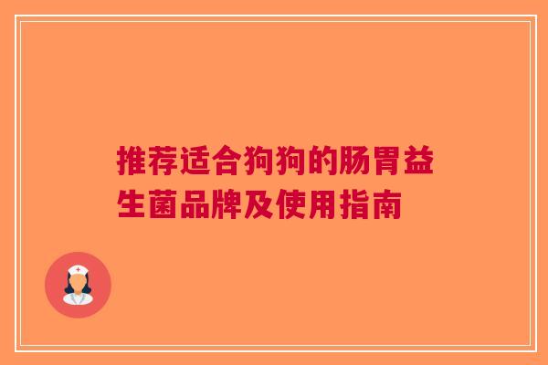 推荐适合狗狗的肠胃益生菌品牌及使用指南