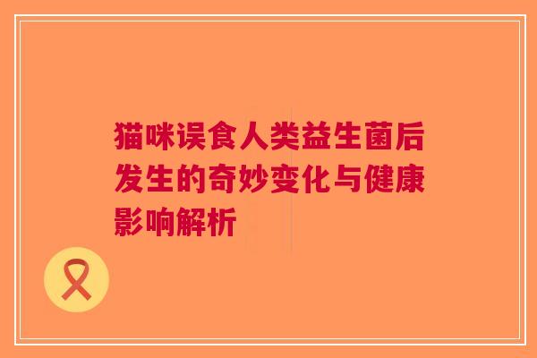 猫咪误食人类益生菌后发生的奇妙变化与健康影响解析