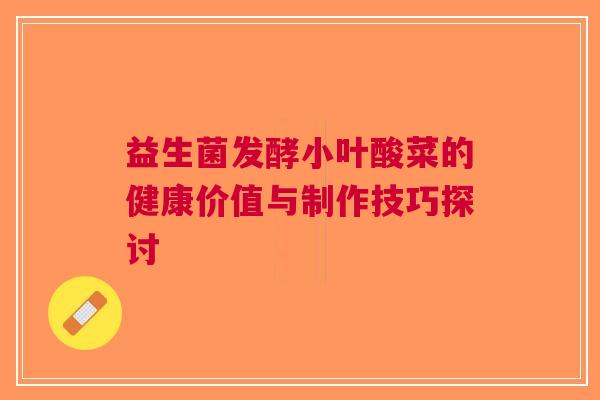 益生菌发酵小叶酸菜的健康价值与制作技巧探讨